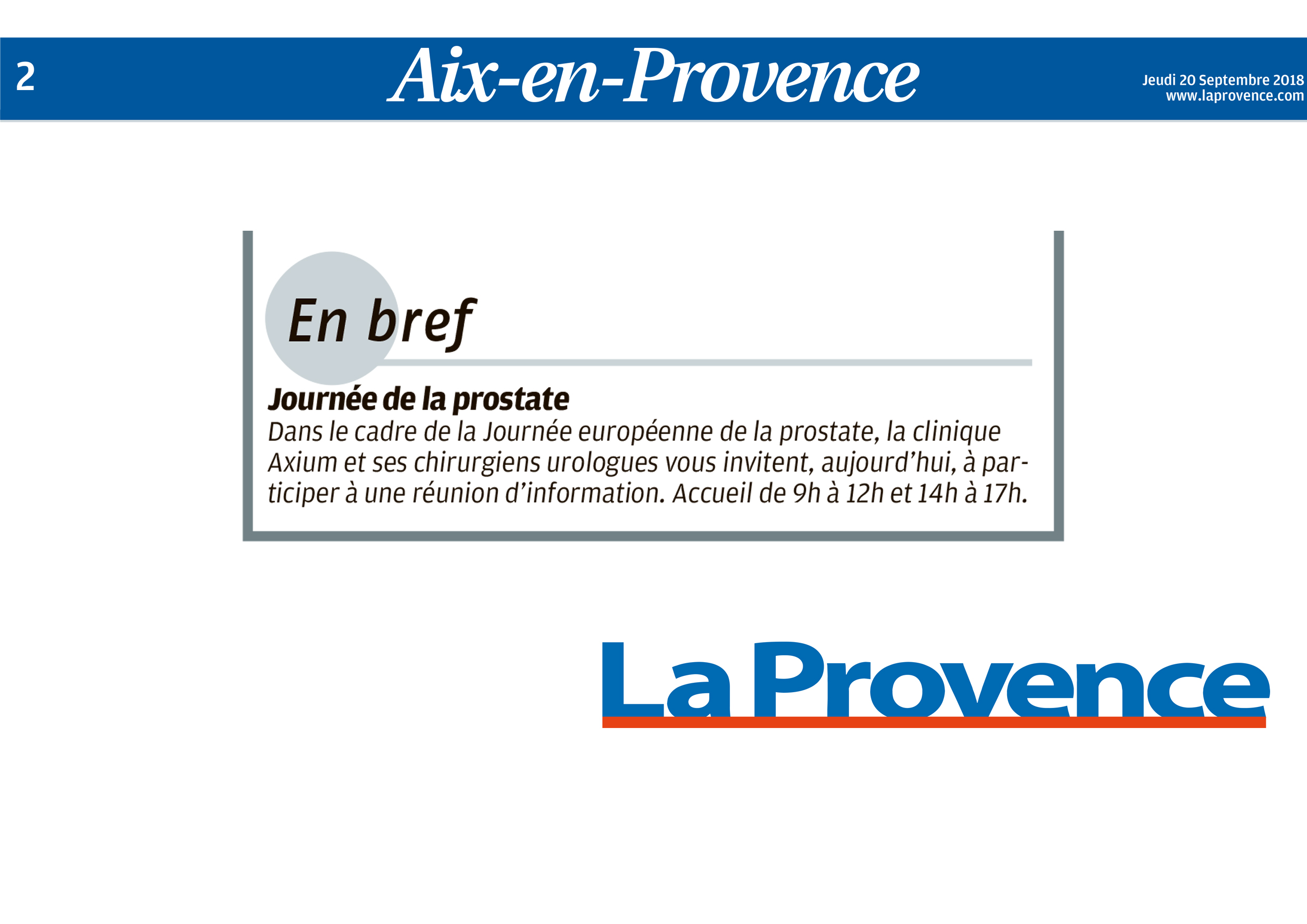 En bref - Journée de la prostate