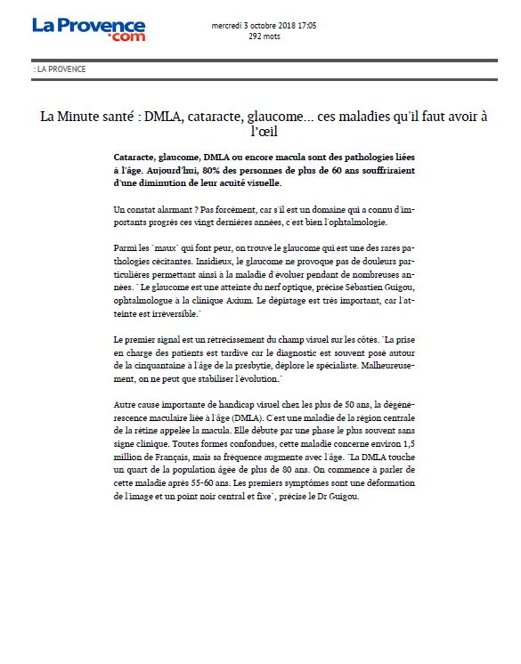 La Minute santé : DMLA, cataracte, glaucome... ces maladies qu'il faut avoir à l’oeil