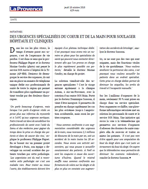 Des urgences spécialisées du cœur et de la main pour soulager hôpitaux et cliniques