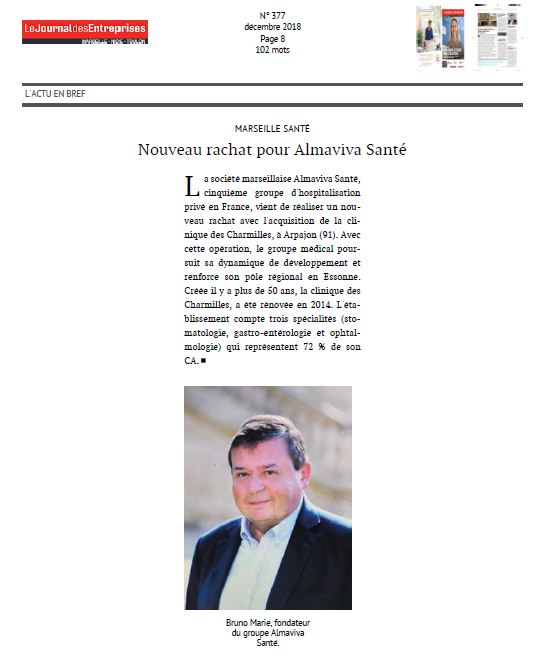 Nouveau rachat pour Almaviva Santé