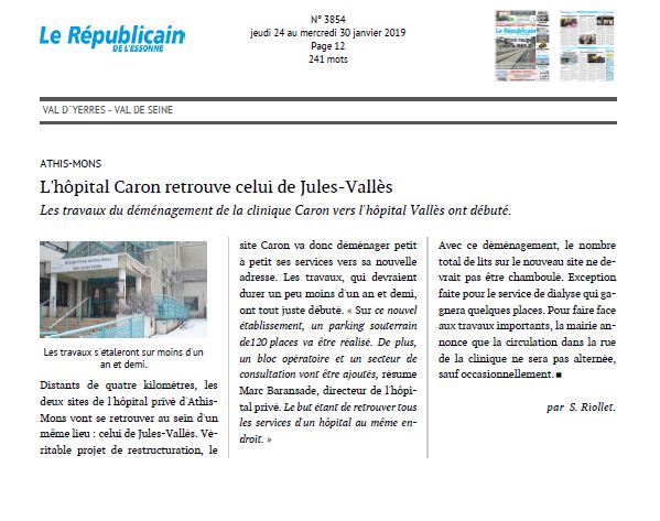 L'hôpital Caron retrouve celui de Jules Vallès