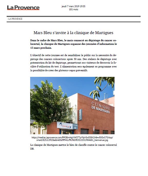 Mars Bleu s’invite à la clinique de Martigues
