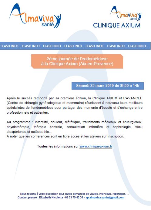 2ème journée de l'endométriose à la Clinique Axium