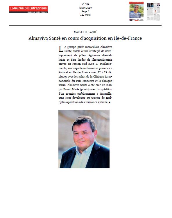 Almaviva Santé en cours d'acquisition en Ile-de-France