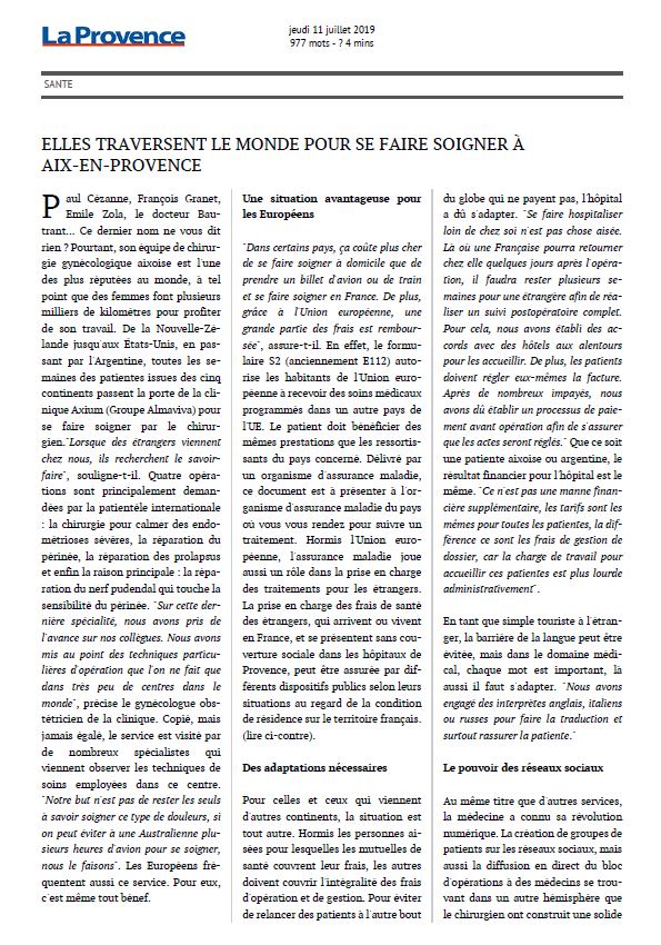 Elles traversent le monde pour se faire soigner à Aix-en-Provence