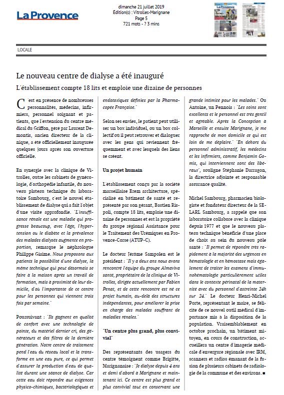 Le nouveau centre de dialyse a été inauguré
