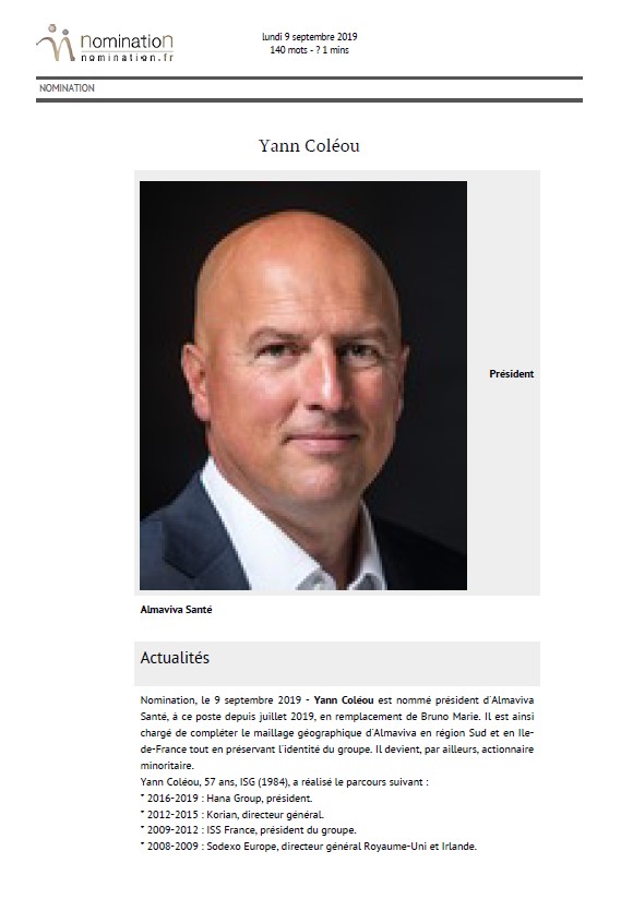 Yann Coléou nommé Président