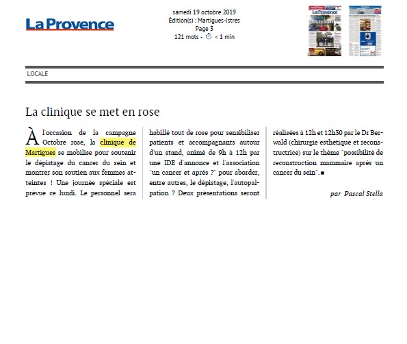 La clinique se met en rose