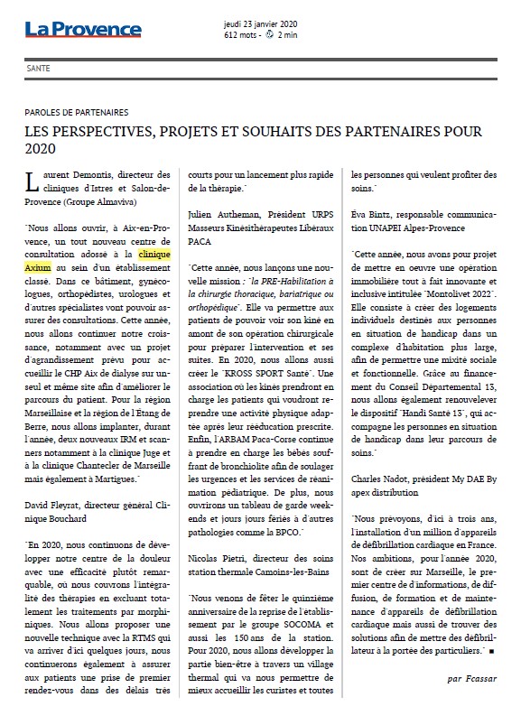 Les perspectives, projets et souhaits des partenaires pour 2020