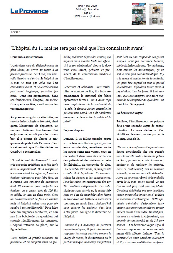 L'hôpital du 11 mai ne sera pas celui que l'on connaissait avant