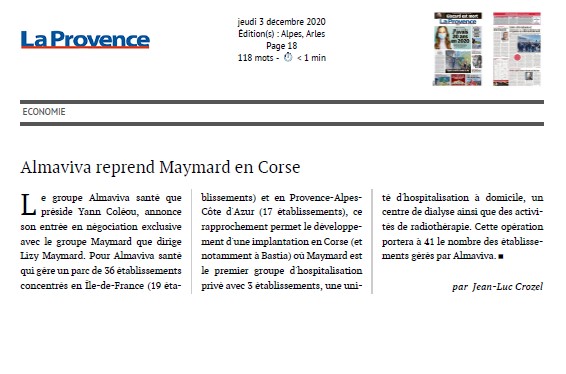 Almaviva reprend Maymard en Corse