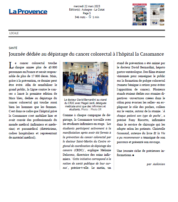 Journée dédiée au dépistage du cancer colorectal à l'hôpital la Casamance