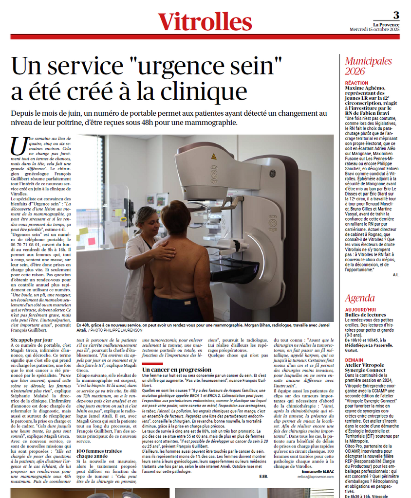 Un service "urgence sein" a été créé à la clinique