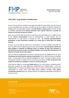 Communiqué de presse tarifs 2024 FHP